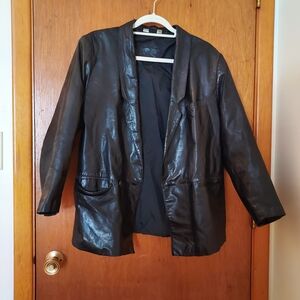 Black Leather Women's Jacket/Blazer